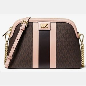 Michael Kors NWOT Logo Stripe Dome Crossbody Bag